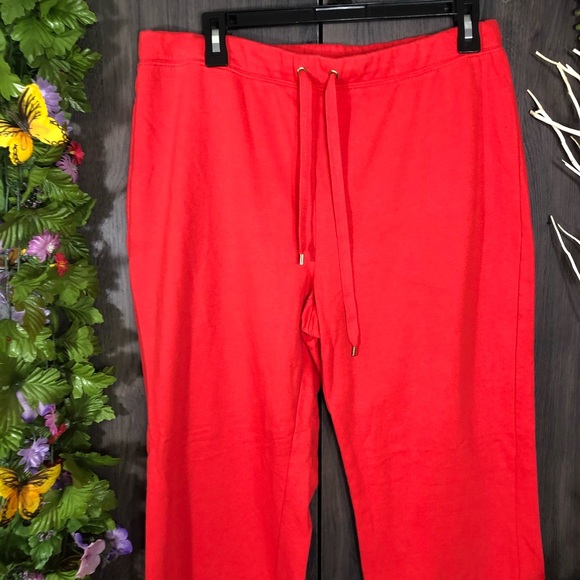 /🌸5/$25🌸Vintage Cotton Red Bootcut Drawstring Sweatpants Size Large - Picture 5 of 14